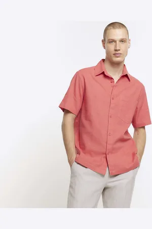 River Island Mens Shirt Regular Fit Linen Blend - Size Large