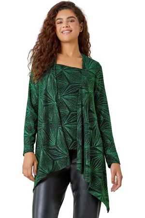 Roman Womens Geometric Sparkle Embellished Kimono - - Size 10 UK