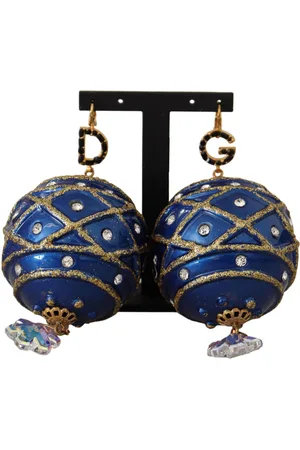 Dolce & Gabbana WoMens Christmas Ball Crystal Hook Gold Brass Earrings - One Size