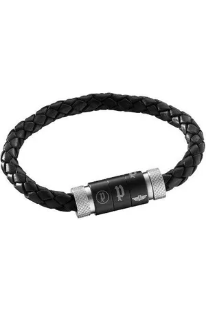 Police : "VEGAS" Black Leather Bracelet - - One Size