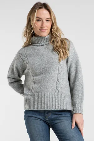 French Connection Womens Funnel Neck Cable Knit Jumper - Size Large