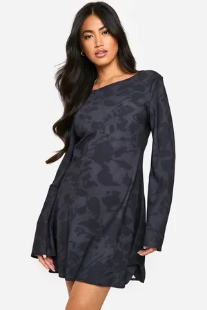 Boohoo Womens Floral Low Back Flare Sleeve Dress - - Size 18 UK