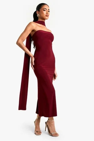 Boohoo Womens Scarf Detail Bandeau Midaxi Dress - - Size 16 UK