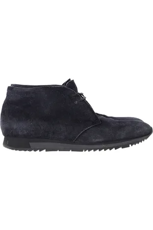 Prada Pre-owned Mens Lace-Up Boots in Navy Blue Suede - Size UK 7