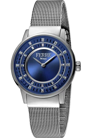 Ferre Womens Ladies Dark Blue Dial Mesh Watch - - One Size