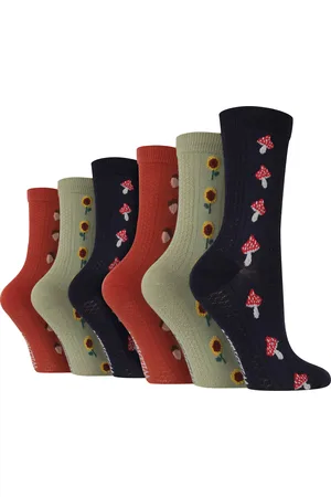 Wild Feet Womens 6 Pair Multipack Ladies Autumn Socks
