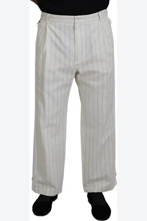 Dolce & Gabbana Mens Striped Formal Pants - Cotton - Size IT 56 (Men