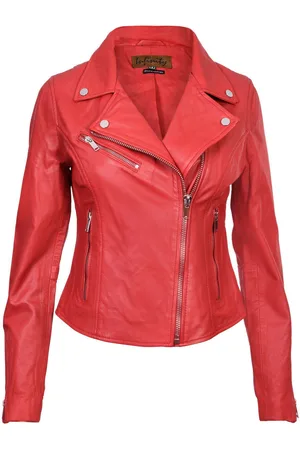 Infinity Womens Classic Brando Biker Jacket-Loughton - Lamb Leather - Size 10 UK