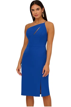 Adrianna Papell Womens Knit Crepe One Shoulder Dress in - Size 12 UK