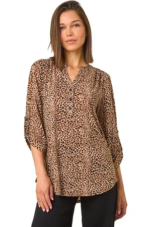 Roman Womens Animal Print Stretch Blouse - - Size 10 UK