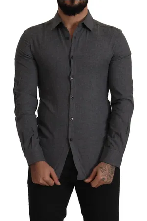 Costume National Mens Dark Gray Cotton Casual Shirt - material_cotton - Size IT 44 (Mens)