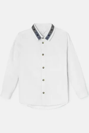 Angel & Rocket Boys Emmett Tipped Collar Shirt - - Size 12Y