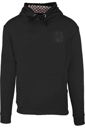 Aquascutum Mens Monotone Aldis Emblem Logo Hoodie - Size Medium