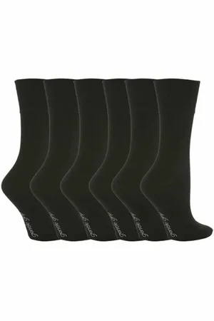Gentle Grip Womens - 6 Pairs Ladies Non Elastic Socks - GG67 Cotton - Size UK 4-8