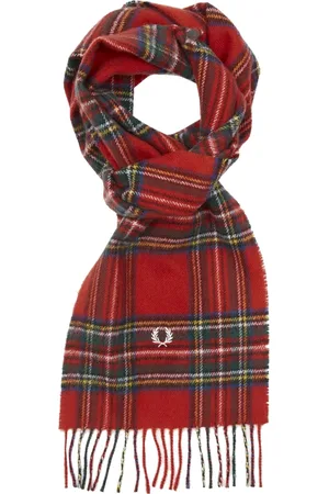 Fred Perry Mens Royal Stewart Tartan Scarf Wood - One Size