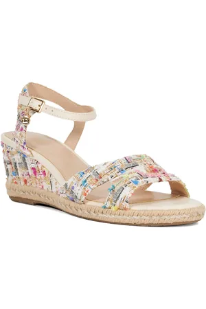 Dune Womens Ladies Kindal - Reptile Print Wedge Sandal - Fabric - Size UK 7