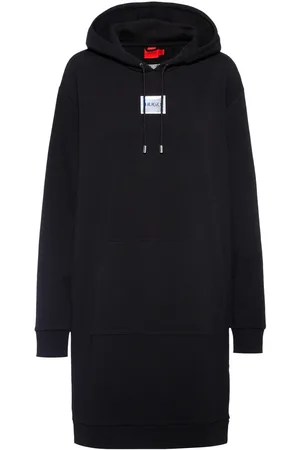 HUGO BOSS Womens Daserena Hoodie Dress in Cotton - Size 6 UK