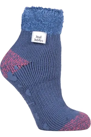 Heat Holders Womens Cuddly Fluffy Bed Socks with Feather Top - - Size 4-6.5