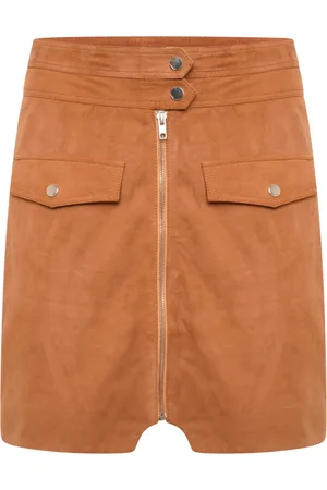 Barneys Originals Womens Goat Suede Zip Skirt - - Size 16 UK