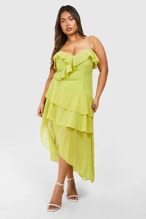 Boohoo Womens Plus Ruffle Midaxi Dress - - Size 28 UK