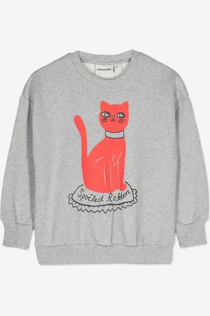 Mini Rodini Kids Unisex Cat Sweatshirt in - Size 9-18M