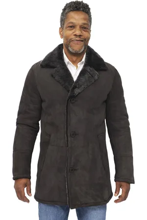 Infinity Mens Sheepskin Classic Car Coat-Avondale - - Size 4XL