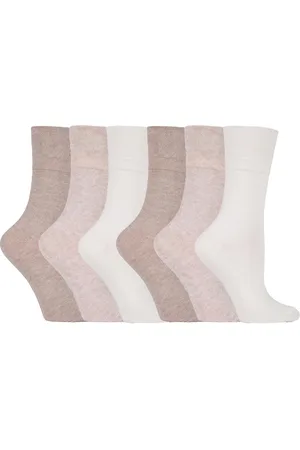 IOMI Womens Ladies 6 pack non elastic diabetic socks with hand linked toe seams - Cotton - Size UK 4-6.5