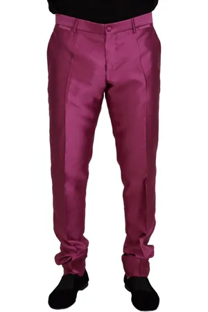 Dolce & Gabbana Mens Silk Slim Trousers Dress Formal Pants material_polyester - Size IT 46 (Mens)