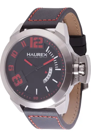 Haurex Mens :storm /red dial watch Leather - One Size
