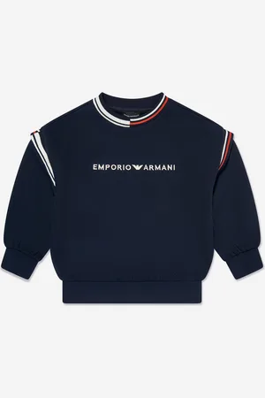 Emporio Armani Boys Logo Sweatshirt in Navy - - Size 16Y