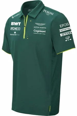 ASTON MARTIN Cognizant F1 Official Team Mens Polo Shirt Cotton - Size Small