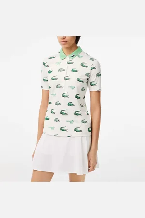 Lacoste Womens Golf Crocodile Print Polo Shirt in Multi colour - - Size 6 UK