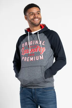 Tokyo Laundry Mens Kangaroo Pocket Drawstring Printed Hoody - Size Medium