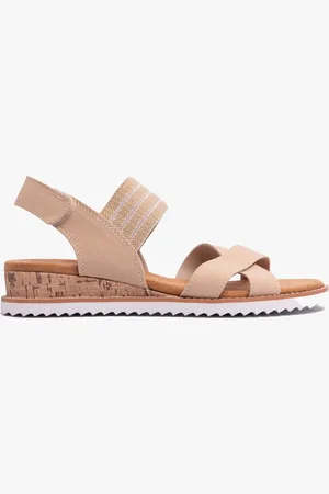 Skechers 114130/NAT BOBS DESERT KISS - SHORE ENOUGH Womens Sandals Natural/Purple - - Size UK 6