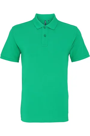 Asquith Mens Plain Short Sleeve Polo Shirt (Kelly) - Cotton - Size Large