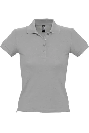 Sols Womens/Ladies People Pique Short Sleeve Cotton Polo Shirt ( Marl) - Size Large
