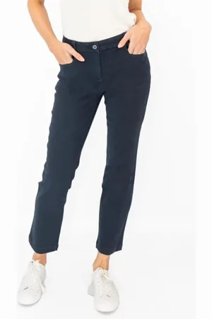 White Stuff Womens Sienna Stretch Trousers in Dark Lyocell - Size 12 Regular