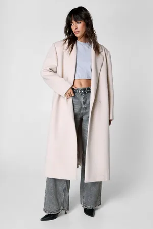 NASTY GAL Womens Premium Wool Blend Maxi Coat - - Size 12 UK