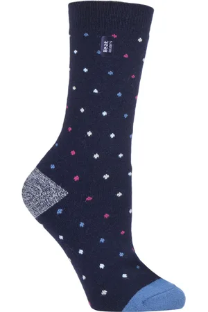 Heat Holders Womens - Ladies Ultra Lite Thermal Brushed Inner Yarn Design Socks - Spots (Berry) - Size UK 4-8