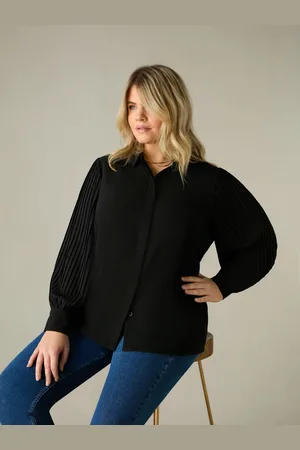 Live Unlimited London Womens Pleated Sleeve Shirt - Size 16 UK