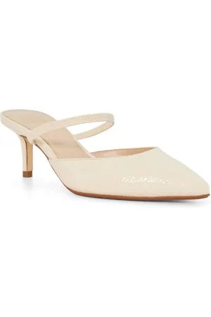Dune Womens Ladies Cescas - Pointed Toe Elastic Strap Kitten Heel Mules - - Size UK 5