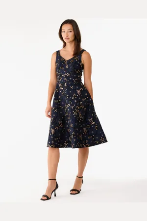 Kate Spade Womens Full Bloom Metallic Grace Dress - - Size 14 UK