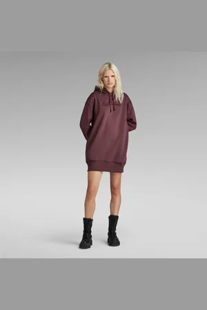 G-Star Womens G-Star RAW Flock Hooded Sweat Dress - Cotton - Size X-Large