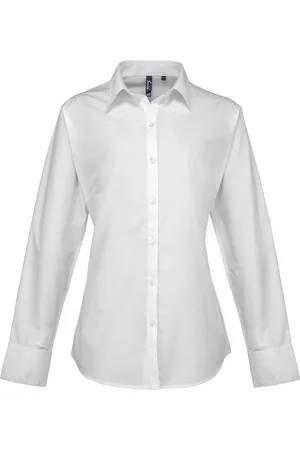 Premier Womens/Ladies Supreme Poplin Long-Sleeved Formal Shirt - Size 8 UK