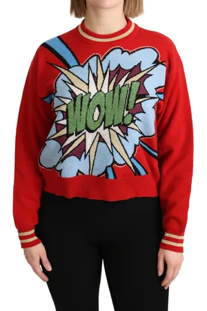 Dolce & Gabbana Womens Knitted Cashmere Cartoon Top Sweater - - Size IT 40 (Women