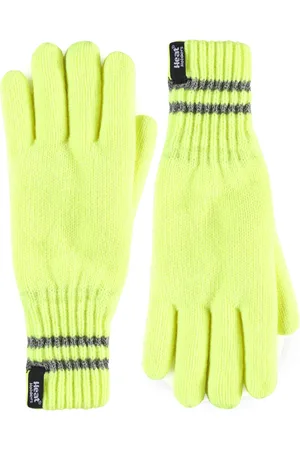 Heat Holders Mens hi-vis reflective outdoor thermal knitted Gloves - - Size X-Small/Small