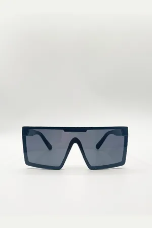 SVNX Womens Oversized Flat Top Square Frame Sunglasses - One Size