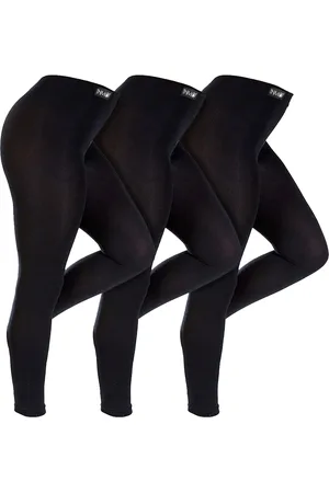 THMO Girls Kids 3 Pack Thermal Leggings with Brushed Inner - - Size 11-12Y
