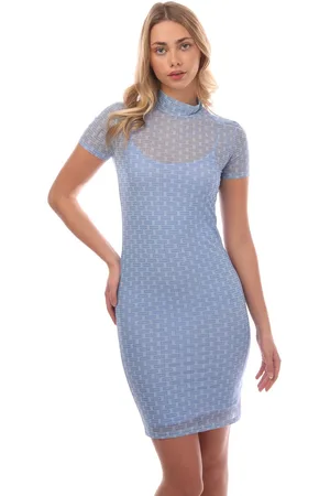 HUGO BOSS Womens Stretch-Mesh Short Sleeved Dress in - Size 16 UK
