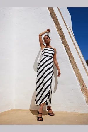 Ro&Zo Womens Penelope Stripe Bandeau Wrap Dress - - Size 6 UK